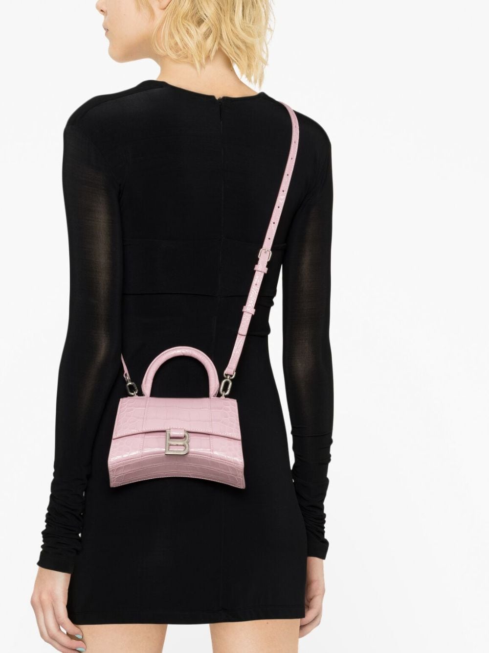 Ba*len*cia*ga xs hourglass leather tote bag