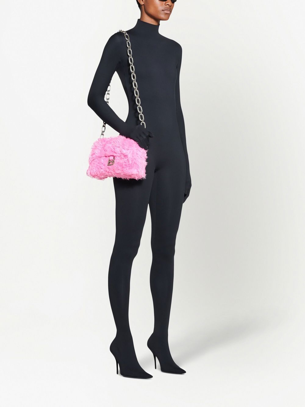 Ba*len*cia*ga faux-fur downtown shoulder bag