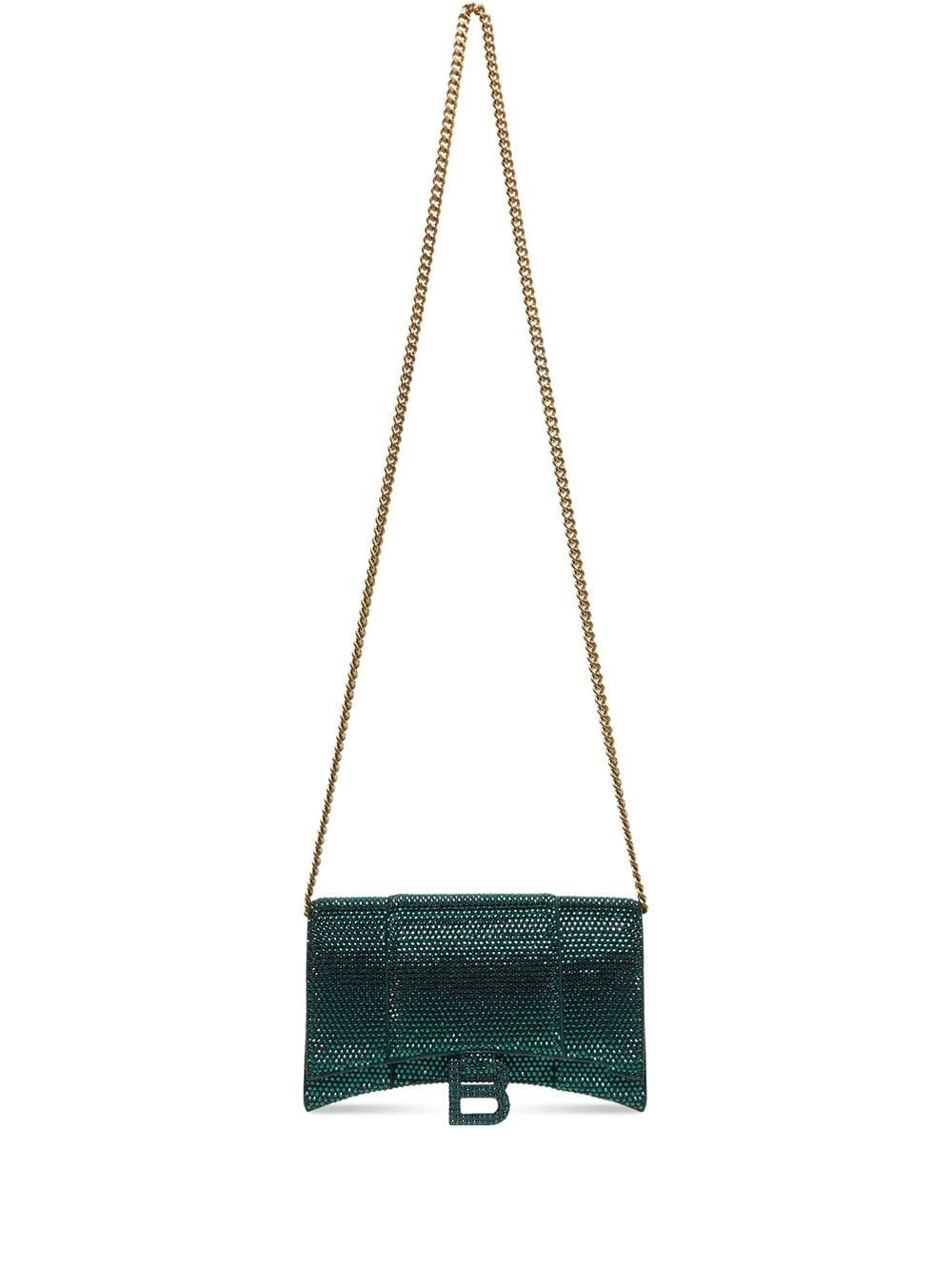 Ba*len*cia*ga hourglass crystal-embellished shoulder bag